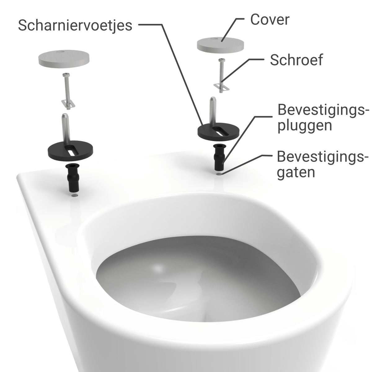 Installation of PURE-D toilet seat step 2