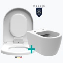 PURE-D odorless toilet seat + Rimless White Wall-hung Toilet